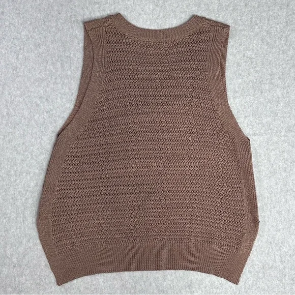 Carly Jean Los Angeles Chocolate V-Neck Sweater Vest - Picture 2 of 4